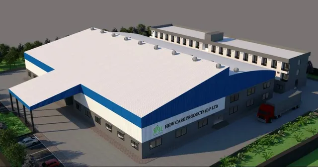 3D design render of the HHW Care Products manufacturing facility